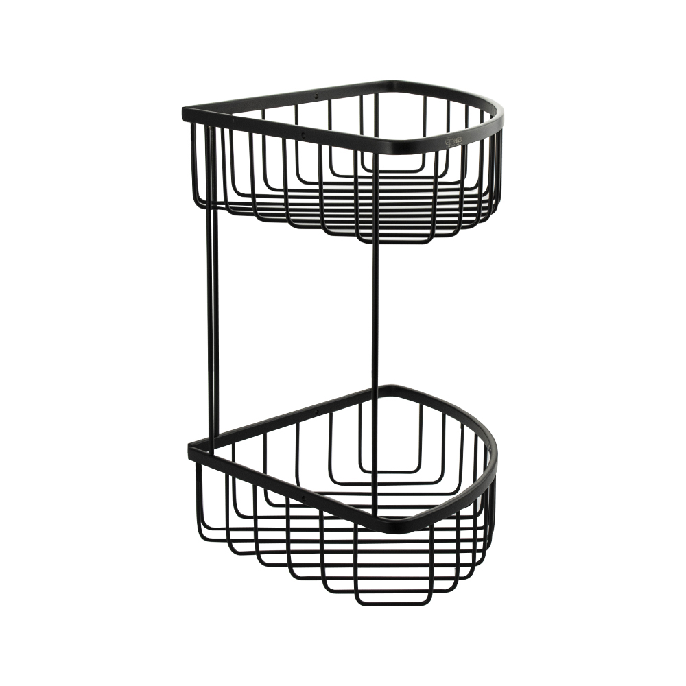 GFmark - Полочка угловая, овальная, двойная 22 см решетка под МЕДЬ, код: 77258  - Вид №6