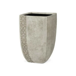 Вазон уличный, искусственный камень, с резным декором 64 см айвори с патиной "Тулуза" LE-VILLAGE FLORERO 044759 Бежевый