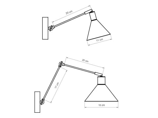 Регулируемая металлическая настенная лампа luxcambra Capuchina ARCH-00124998 - Вид №2