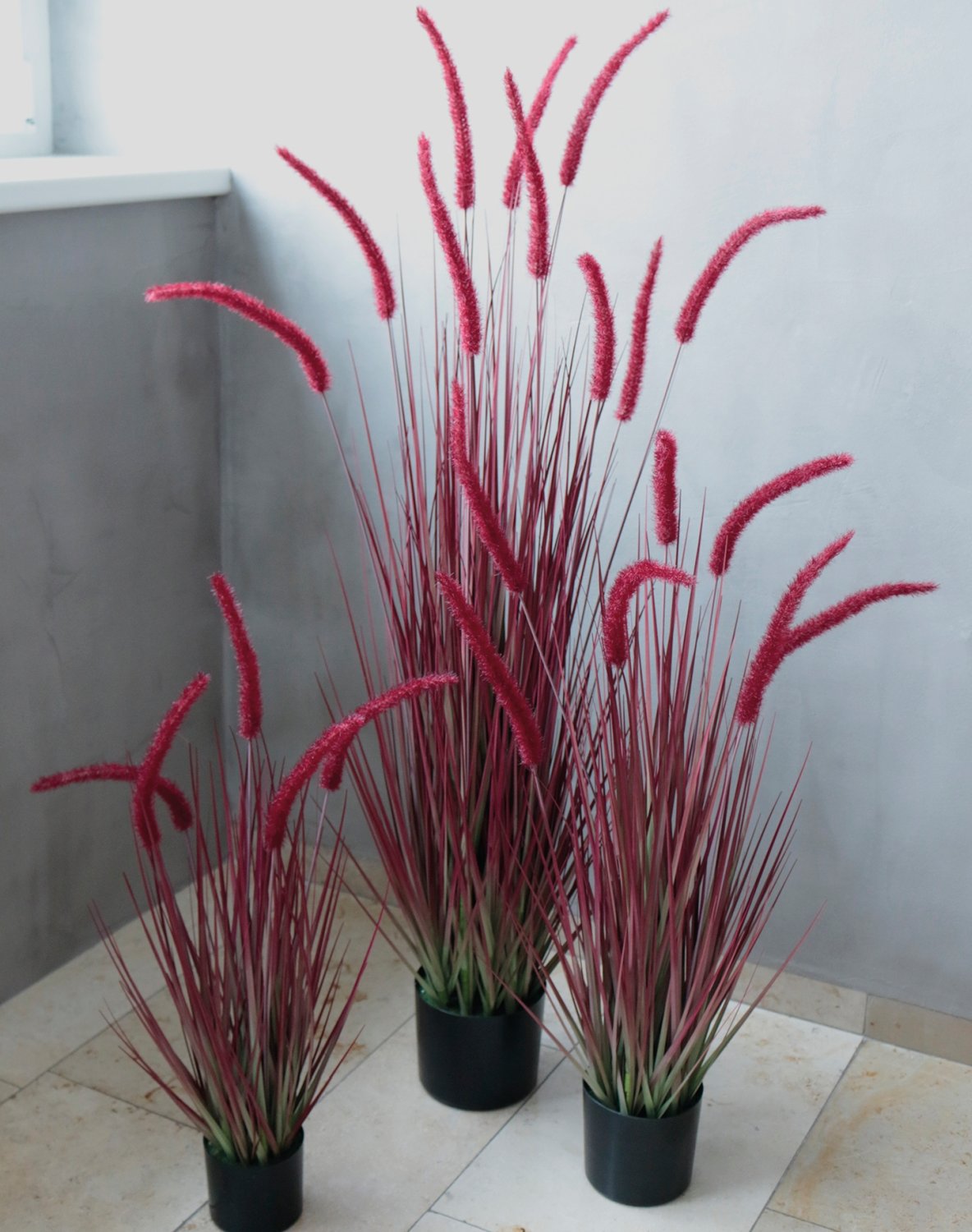 4869 498 a3 Искусственный пучок травы 'Chinese fountain grass' в горшке, 120 см, бордово-зеленый H-andreas  - Вид №9