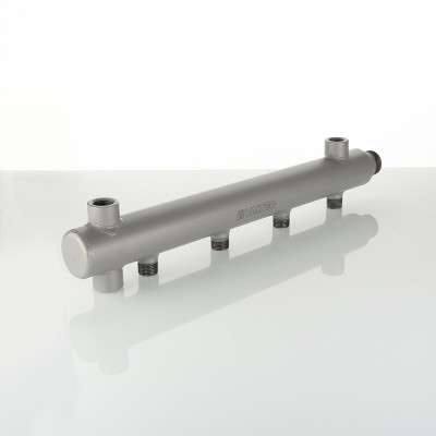 VTc.510.BS.060405 Коллектор из стали с межосевым расстоянием выходов 100 мм Valtec 1", 5 x 1/2"  - Вид №7