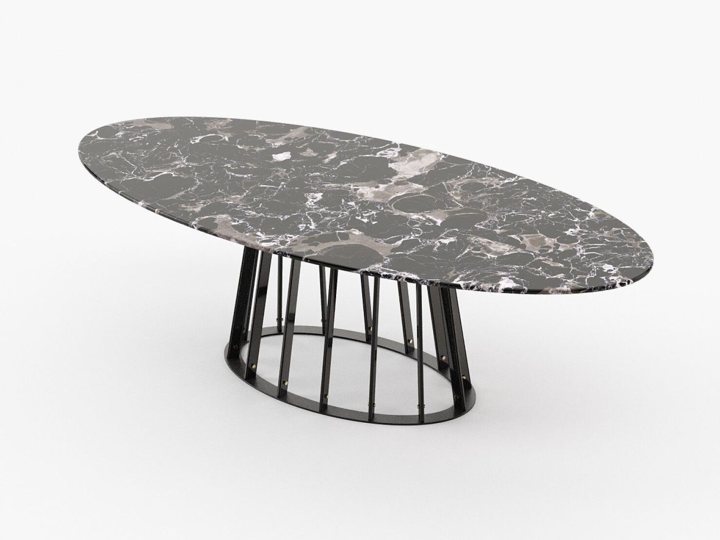 Овальный обеденный стол из черного мрамора Marquina Laskasas ANN ARCH-00034076 - Вид №1