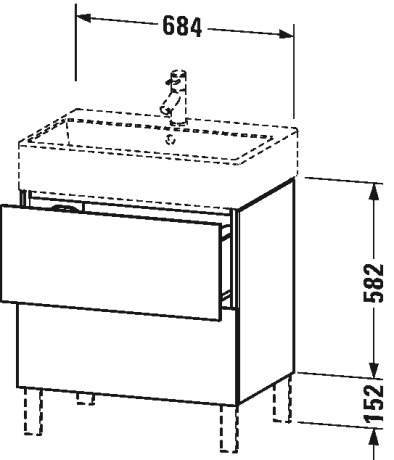 LC677601414 L-Cube Тумбочка напольная Терра, декор Duravit - Вид №1