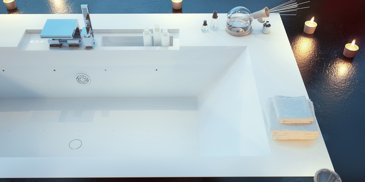 Design Ванна встраиваемая из Corian 2000x1000x500 Floor Swim Tub 1 белая MOMA Design BOX TUB FLOORSWIMTUB1 - Вид №2