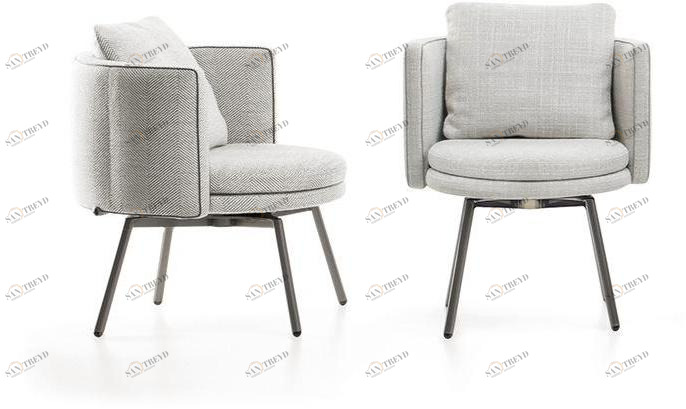 Minotti Стул из мягкой ткани Torii sun-id-1399723