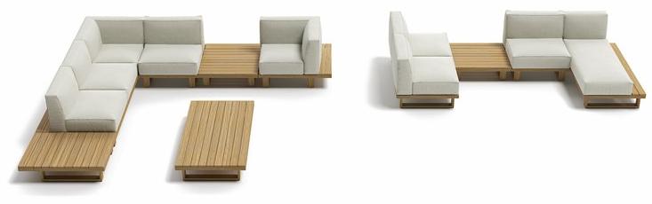 Atmosphera Угловое садовое кресло из тика и ткани 9.zero 9.0.m1 - Вид №1