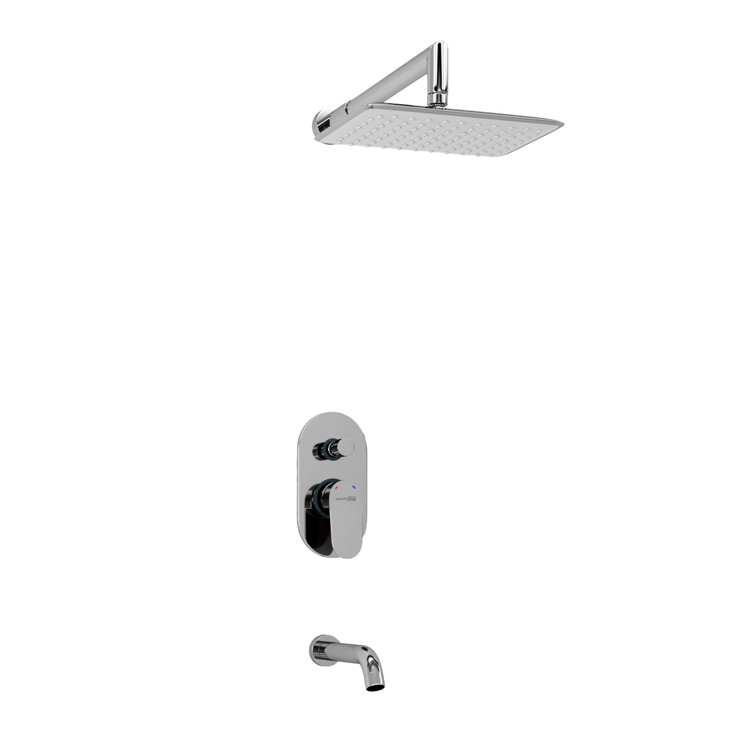 A13031 Встраиваемый комплект для ванны с изливом и верхней душевой насадкой WasserKRAFT  - Вид №1