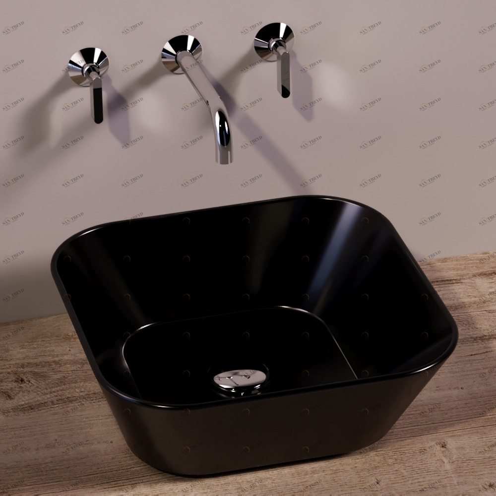WA03NERO Накладная раковина на столешницу  квадратная Simas 