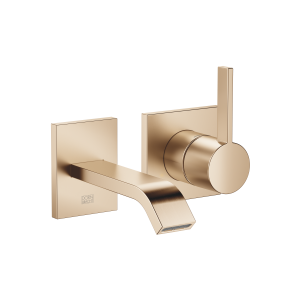 IMO Смеситель для раковины, однорычажный, настенный, без донного клапана - Матовое светлое золото