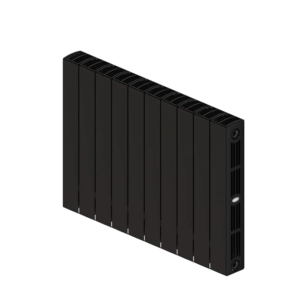 Радиатор секционный Rifar Supremo S50010RAL9005 500/90 10 секций боковое подключение биметалл черный 82560803 STLM-2024053 - Вид №1