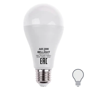 Лампа светодиодная Е27 220 В 20 Вт груша матовая 1600 лм, нейтральный белый свет