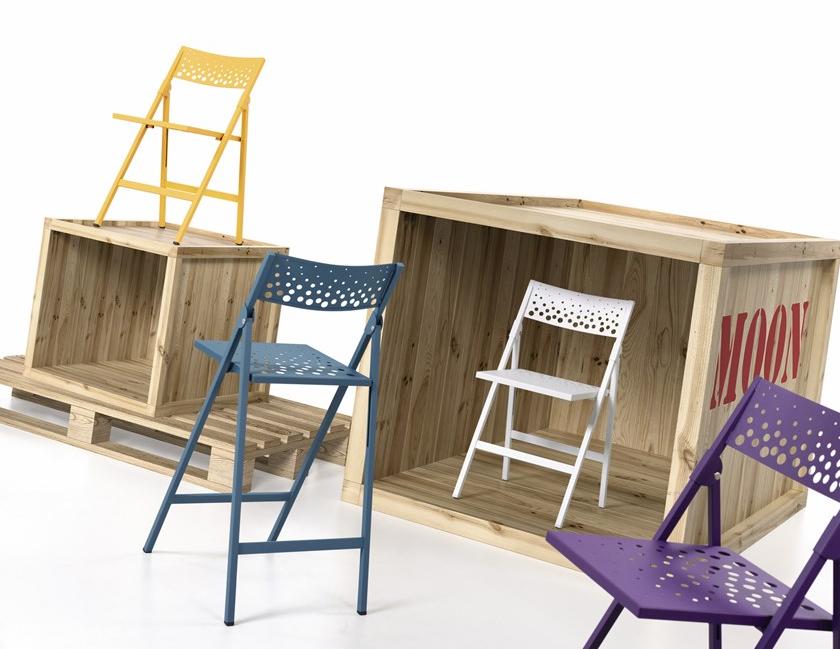 MOBLIBERICA Табурет металлический высокий складной Moon sun-id-1507295 - Вид №3