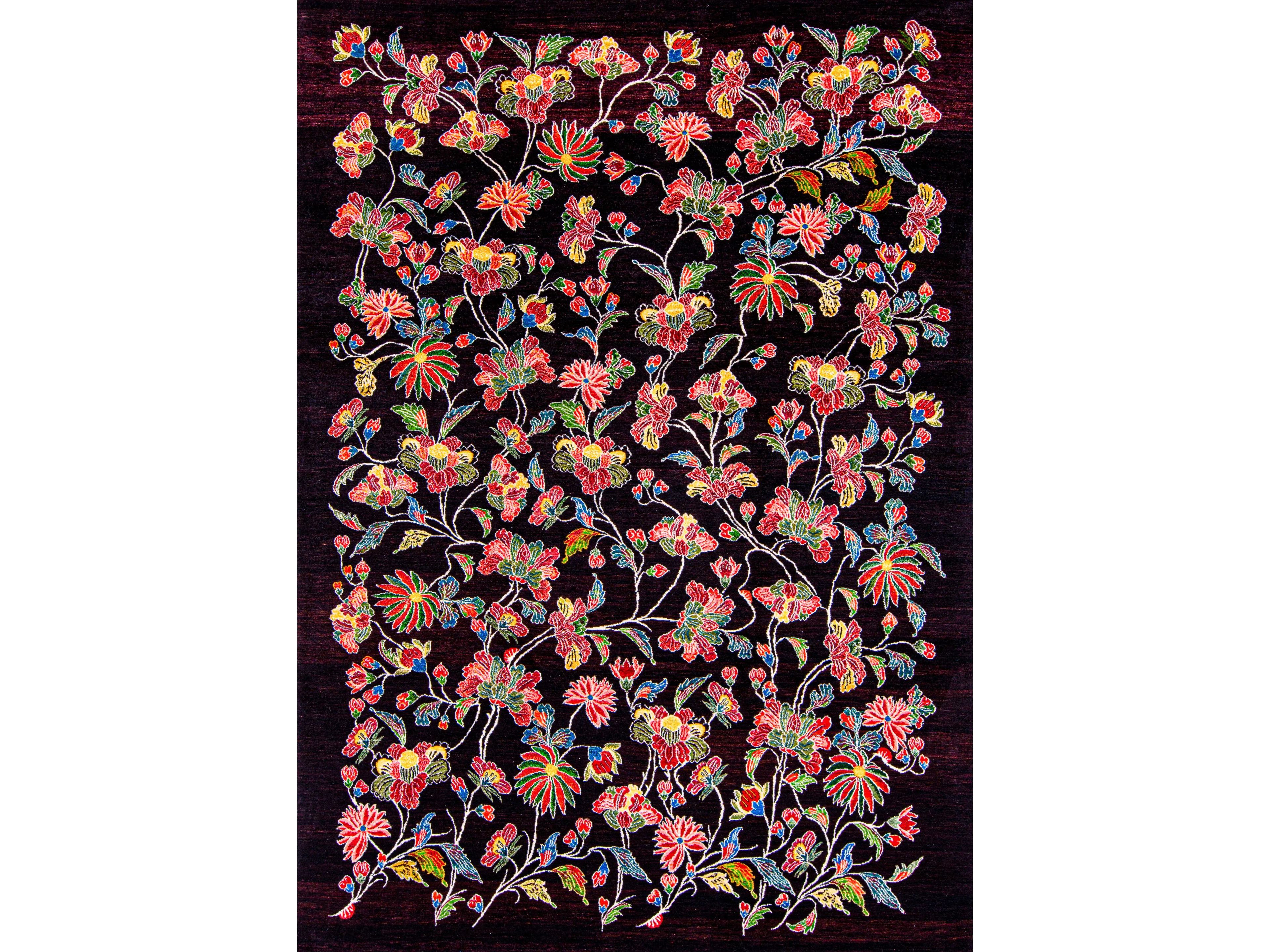 Шерстяной прямоугольный цветочный ковер Zollanvari Ikebana Kyoto-Designer ARCH-00058323 - Вид №1