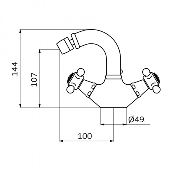 216190 PREMIUM Хром 1866 моноблочный биде Хром GRB MIXERS  - Вид №1