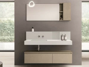 Cerasa Подвесная тумба под умывальник из искусственной древесины с ящиками Segno