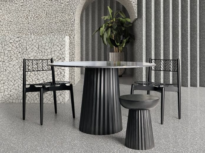 Круглый журнальный столик из манго Vical Home Plissé Wood ARCH-00018980 - Вид №1