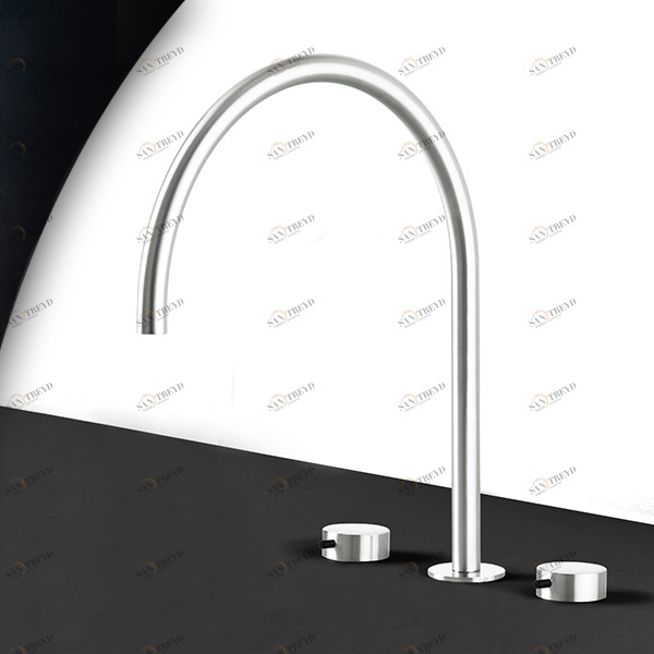 Смеситель для раковины сталь глянцевая с черной ручкой Toki Radomonte TKI26LCIL32