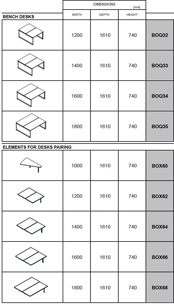 Множественный прямоугольный стол со встроенной полкой MDD Ogi ARCH-00055054 - Вид №6