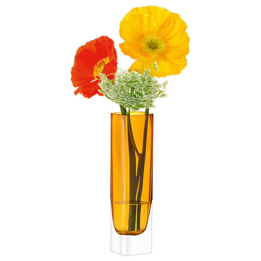 Ваза прямоугольная 20х5х5 см оранжевая Modular LSA INTERNATIONAL - 253397 Оранжевый  - Вид №2