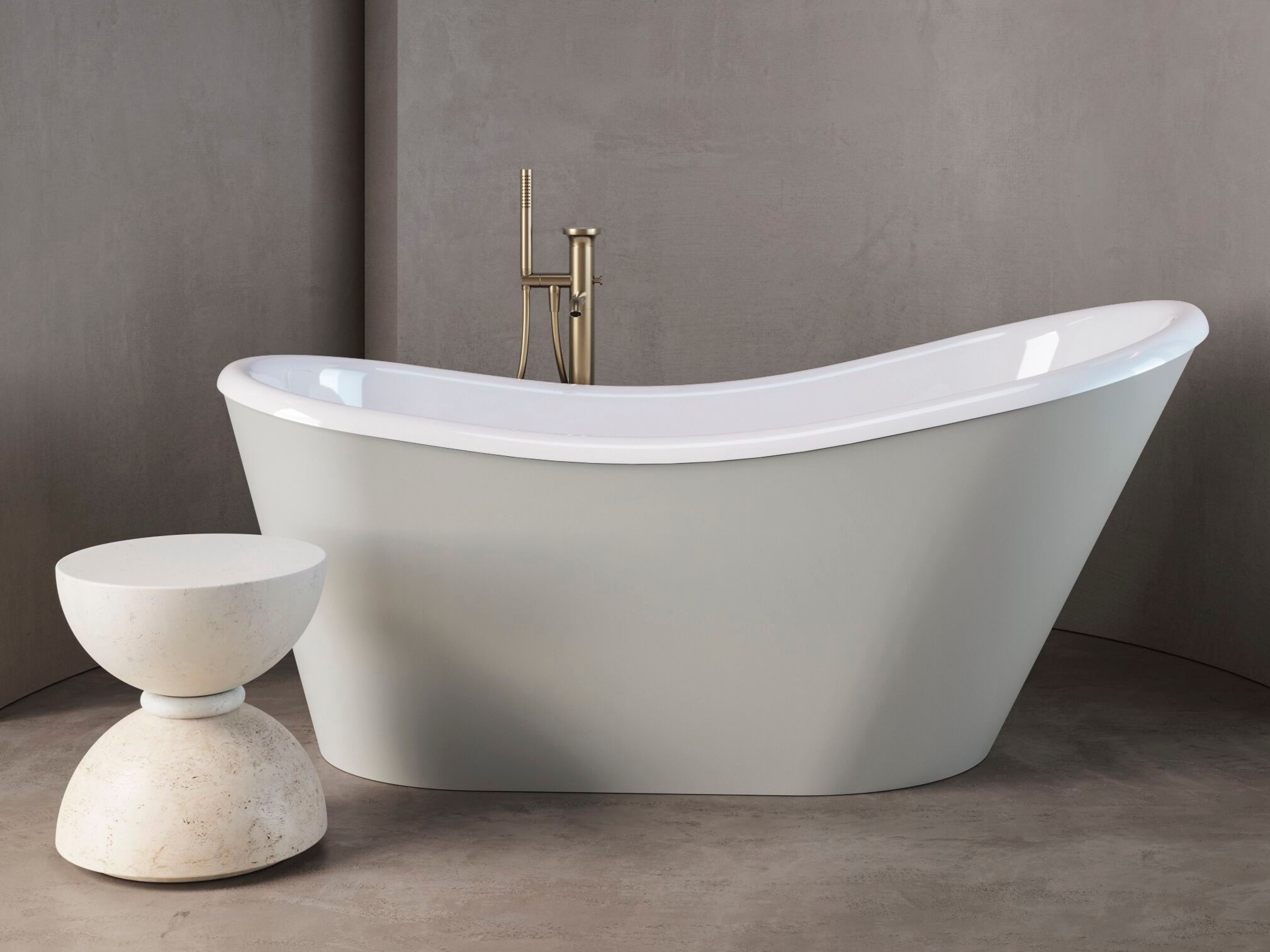 Овальная ванна в центре комнаты Gruppo Treesse мебель для ванной комнаты-отдельно стоящие ванны ARCH-00022463