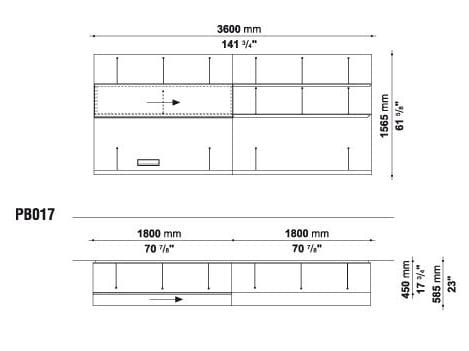 Оборудованная стена с ТВ-стойкой B&B Italia PAB ARCH-00029458 - Вид №32