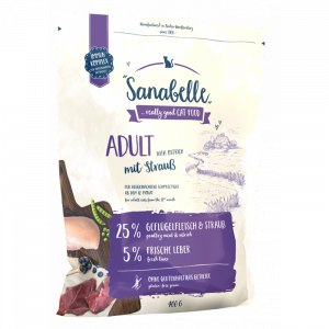 ПР0019712 Корм для кошек Adult со страусом сух. 400г SANABELLE