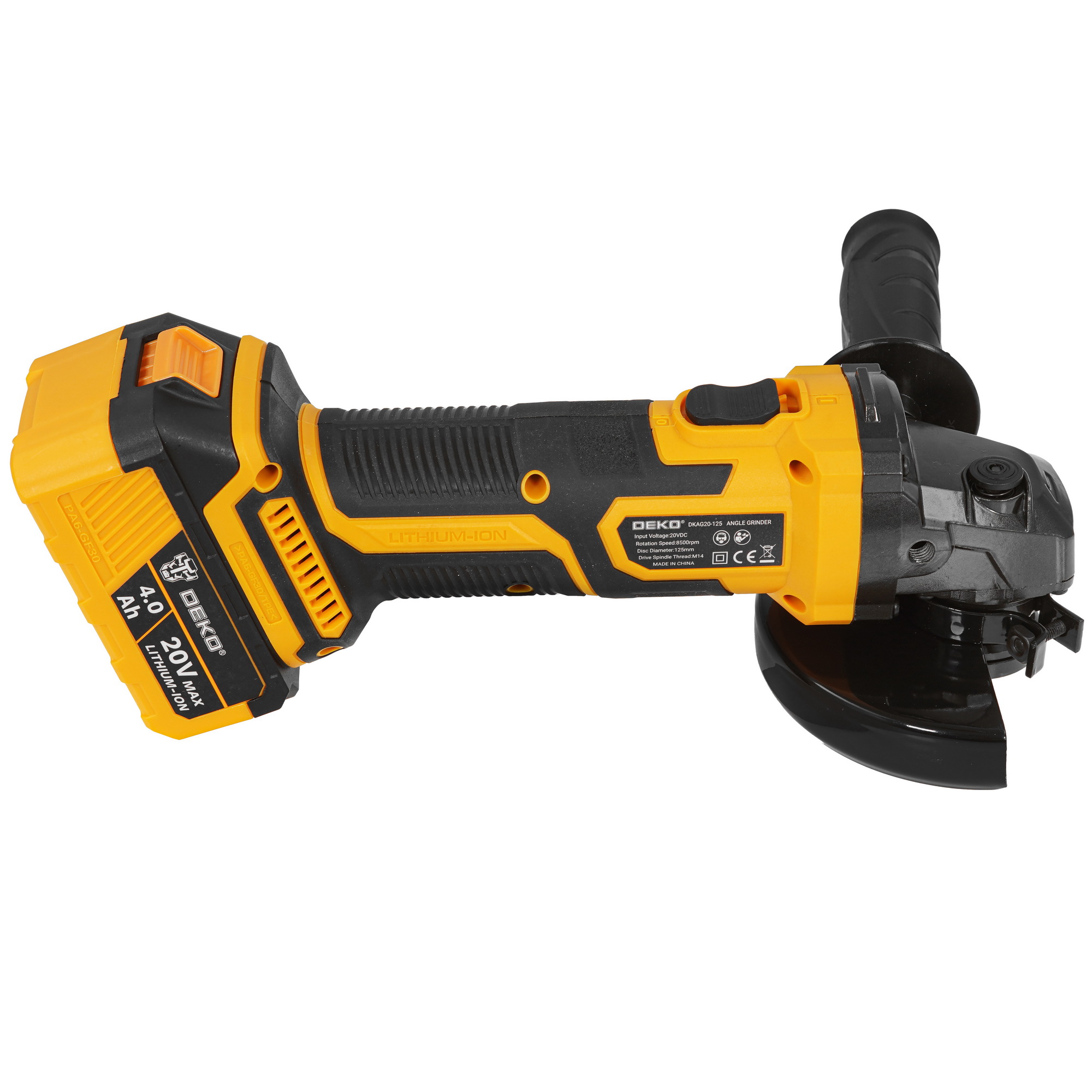 Углошлифовальная машина (УШМ) DEKO DKAG20-125 MAX 20V 5407852 STDN-0053292 - Вид №3