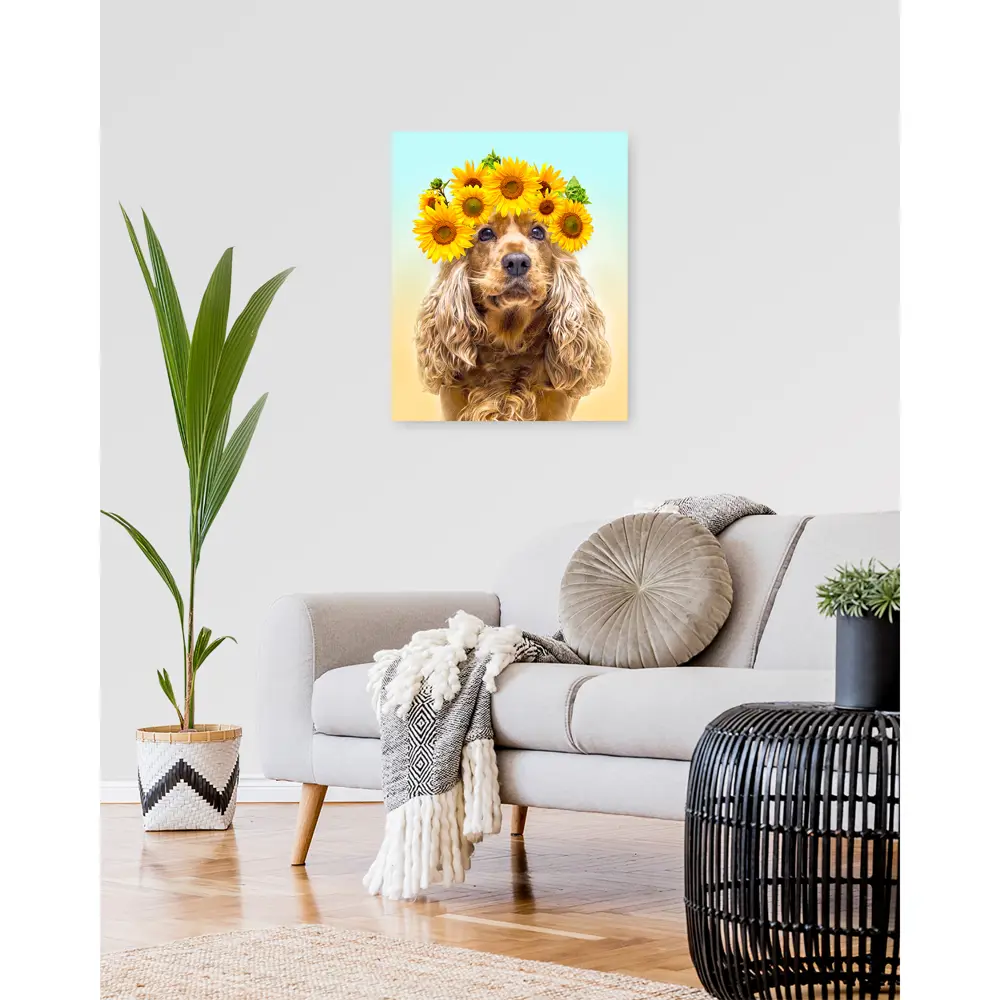 Картина на холсте Собачка с подсолнухами 40х50 см 85458088 STLM-2003297 Santreyd  - Вид №3