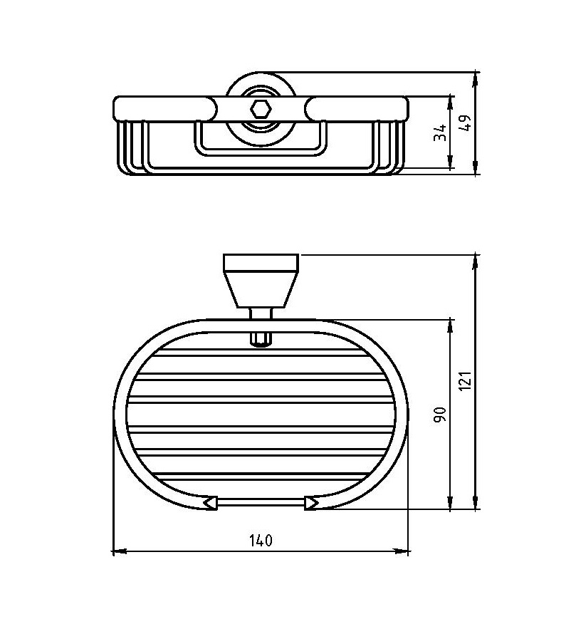 Мыльница-решетка Novaservis Metalia 3 6348.0 хром 63480 - Вид №1