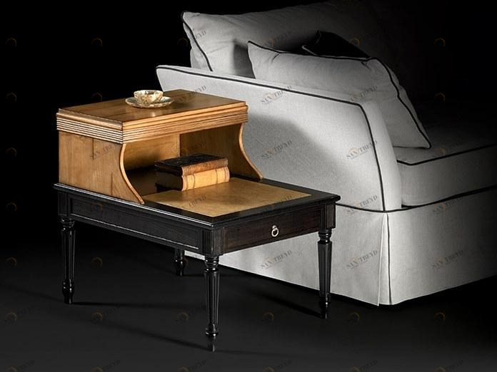 Prestige Приставной столик из вишневого дерева с полкой для журналов Capricci Cvf038