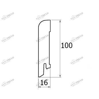 Плинтус Modern Decor Шпонированный Прямой 100х16 Ясень 2400х100 мм 1010000603