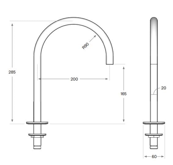 Высокий смеситель для раковины из нержавеющей стали COCOON Maison ARCH-00001030 - Вид №2