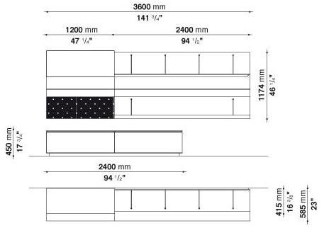 B&B Italia Настенный модульный подвесной книжный шкаф Pab sun-id-1468342 - Вид №17
