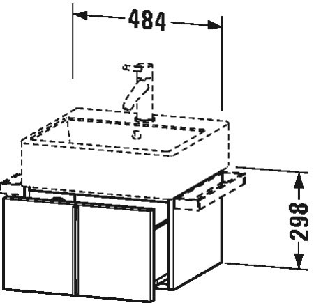 VA612401414 Тумбочка подвесная Vero Air #VA6124 484 x 431 мм Терра, декор Duravit - Вид №1