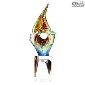 2524 ORIGINALMURANOGLASS Абстрактная скульптура Загадка - халцедон - Original Murano Glass OMG 22 см