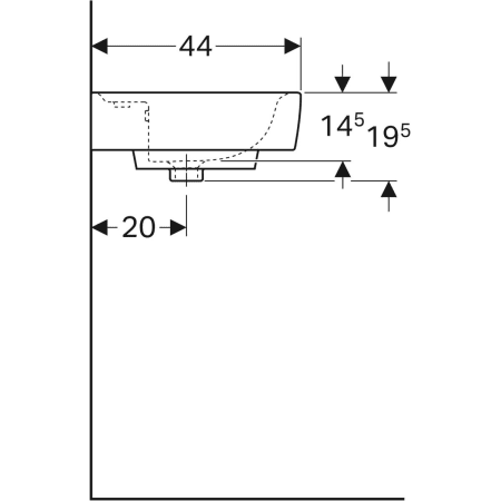222255000 Раковина Geberit Renova Plan Geberit  - Вид №17