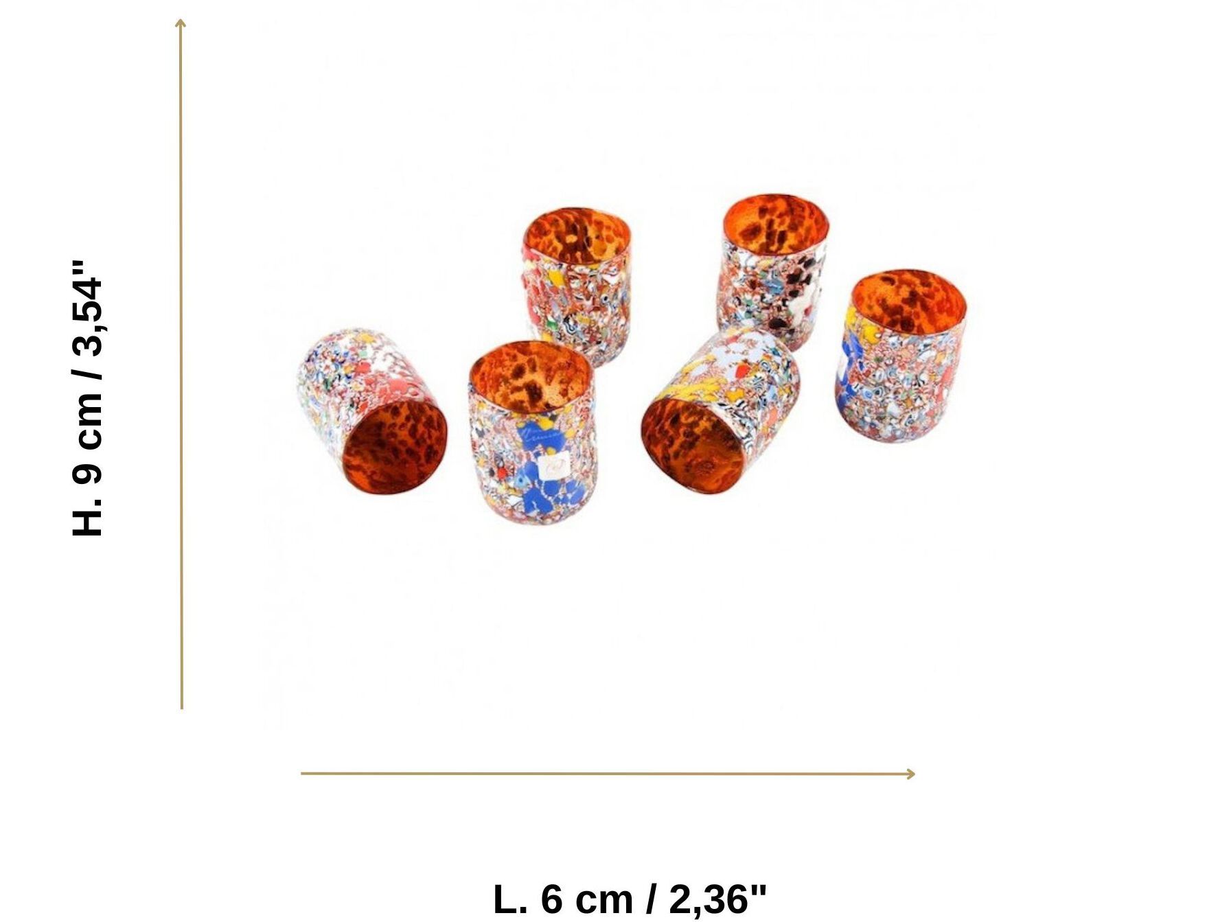 Набор из шести стаканов из муранского стекла ручной работы YourMurano готы ARCH-00138413 - Вид №4