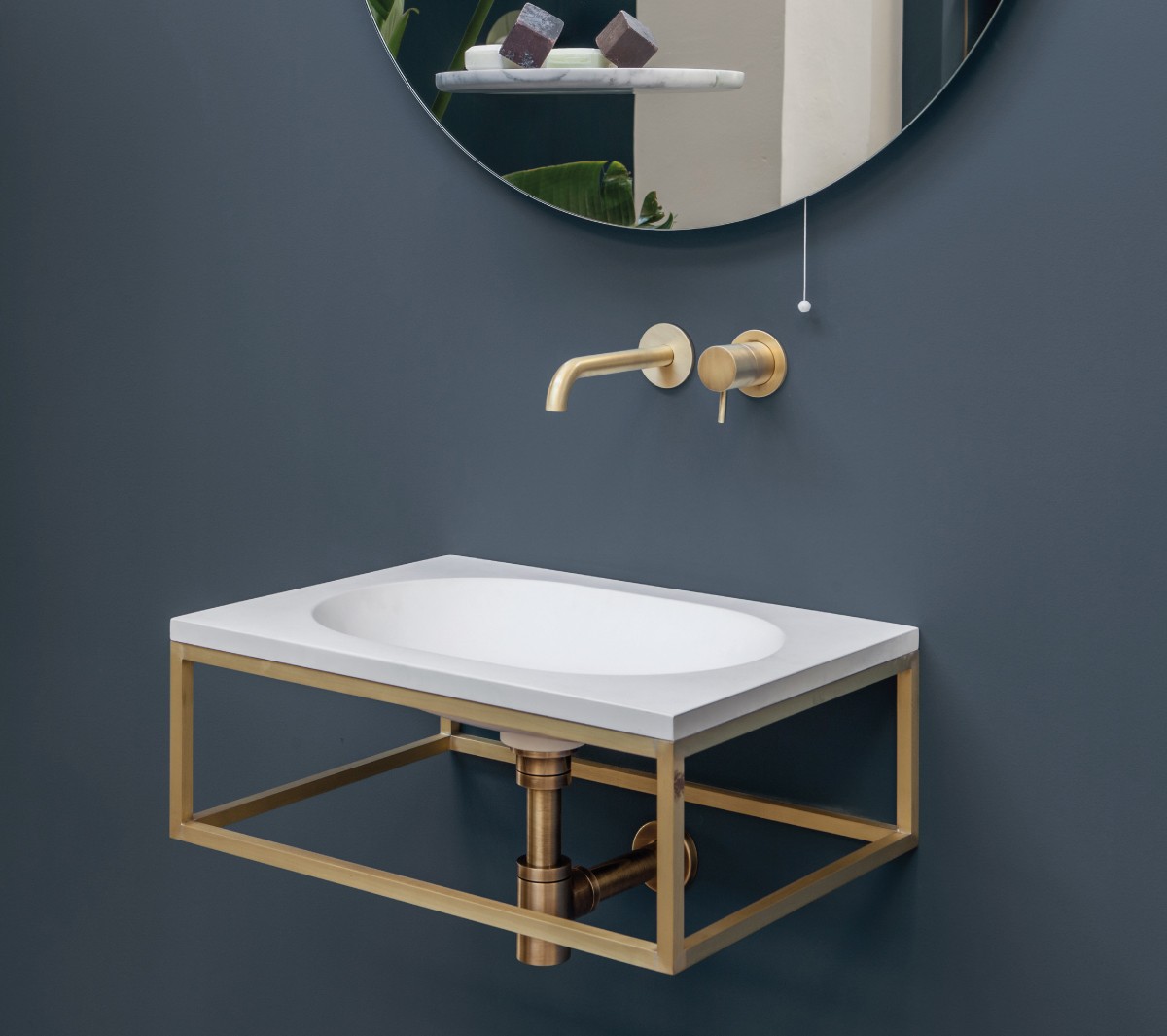 gs1ot-ss Подвесная раковина настенная прямоугольная Ex.T Frame бронзовая - Вид №6