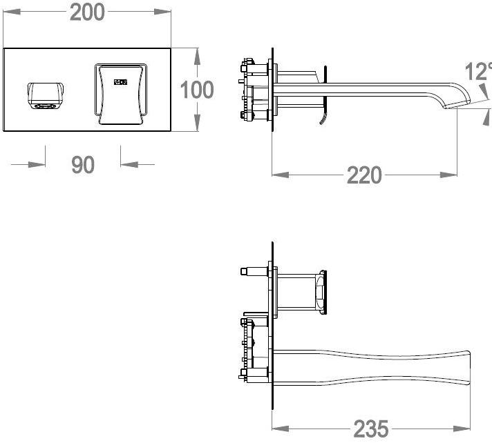 Fir Italia Смеситель для раковины настенный, однорычажный, с тарелкой Déco 87 8710208 - Вид №1