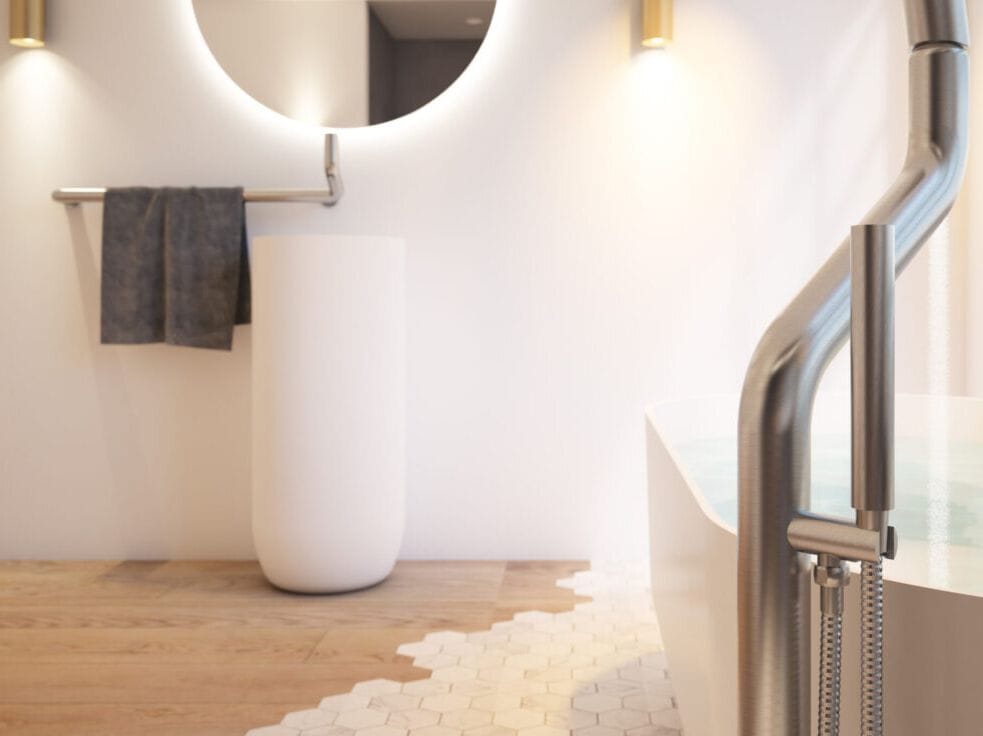 Круглое зеркало со встроенным освещением для ванной комнаты JEE-O FLOW 50 ARCH-00123333 - Вид №1