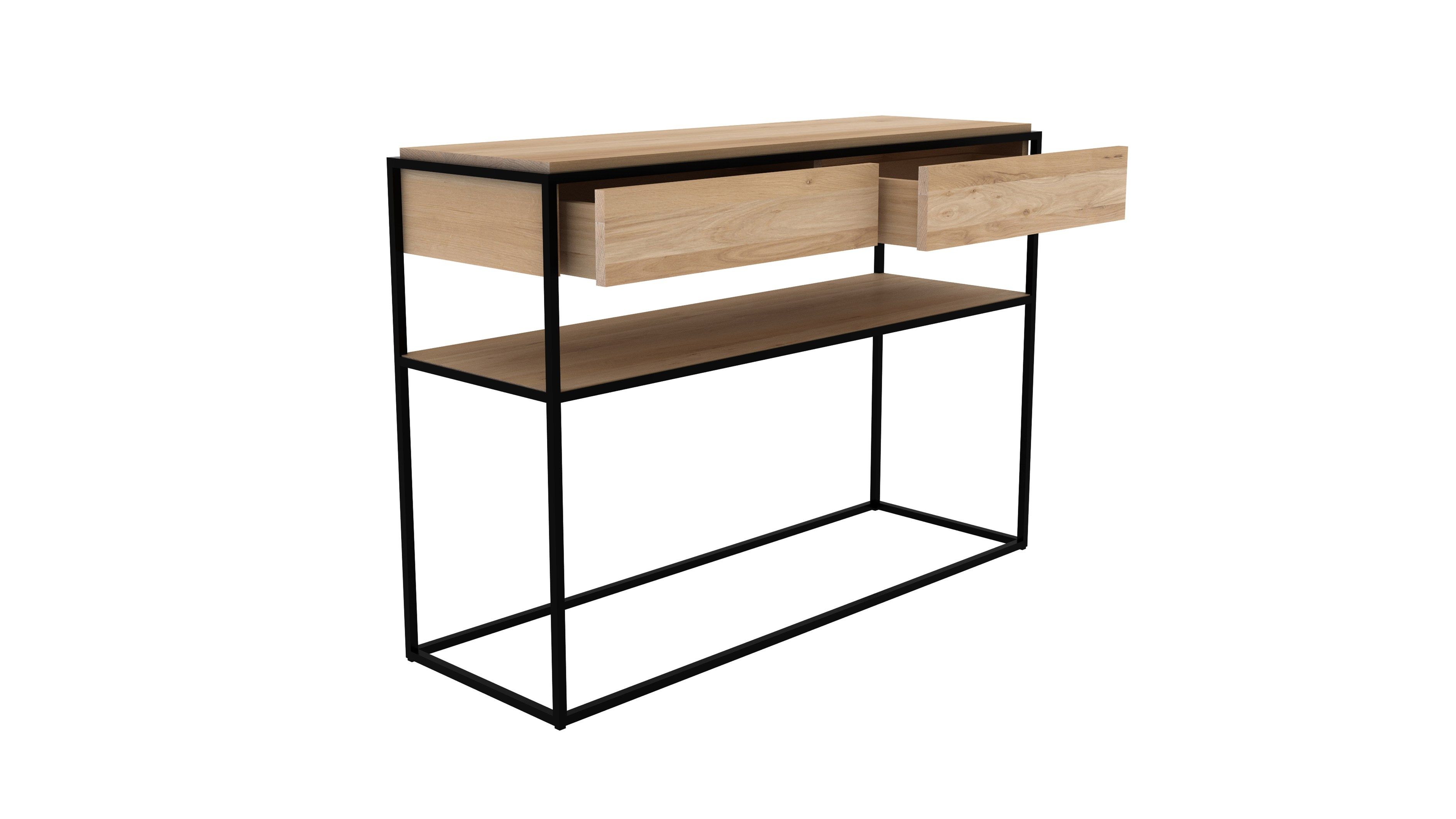 Прямоугольная дубовая консоль с ящиками Ethnicraft Monolit ARCH-00115539 - Вид №2