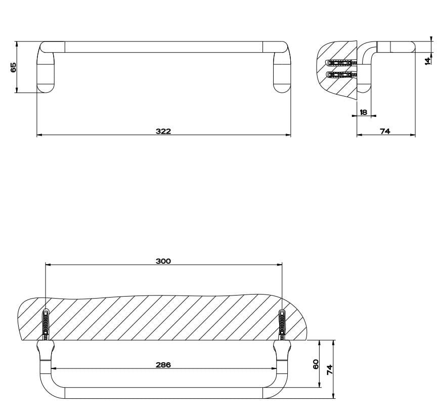 Металлический держатель для полотенец Gessi капля ARCH-00081243 - Вид №2