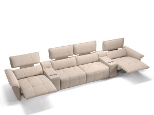 4-местный тканевый диван с откидной спинкой