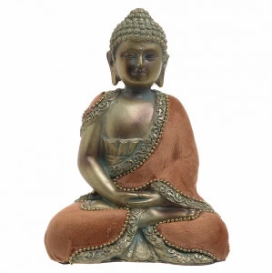Статуэтка декоративная 16 см золото с оранжевым Buddha TO4ROOMS TIMID 00-3893647 Золото;оранжевый