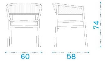 Ethimo Штабелируемый садовый стул из веревки и тика Kilt Kist00cs0 - Вид №9