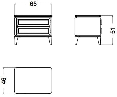 Прямоугольная тумбочка из дерева и мрамора CPRN HOMOOD Blue Moon ARCH-00080183 - Вид №2