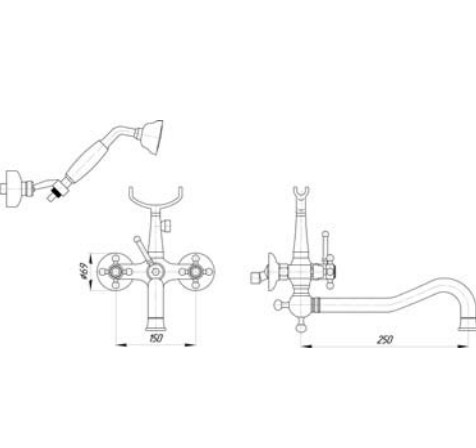 Смеситель MIGLIORE Lady ML.LAD-986.BR для ванны/душа - бронза  - Вид №1