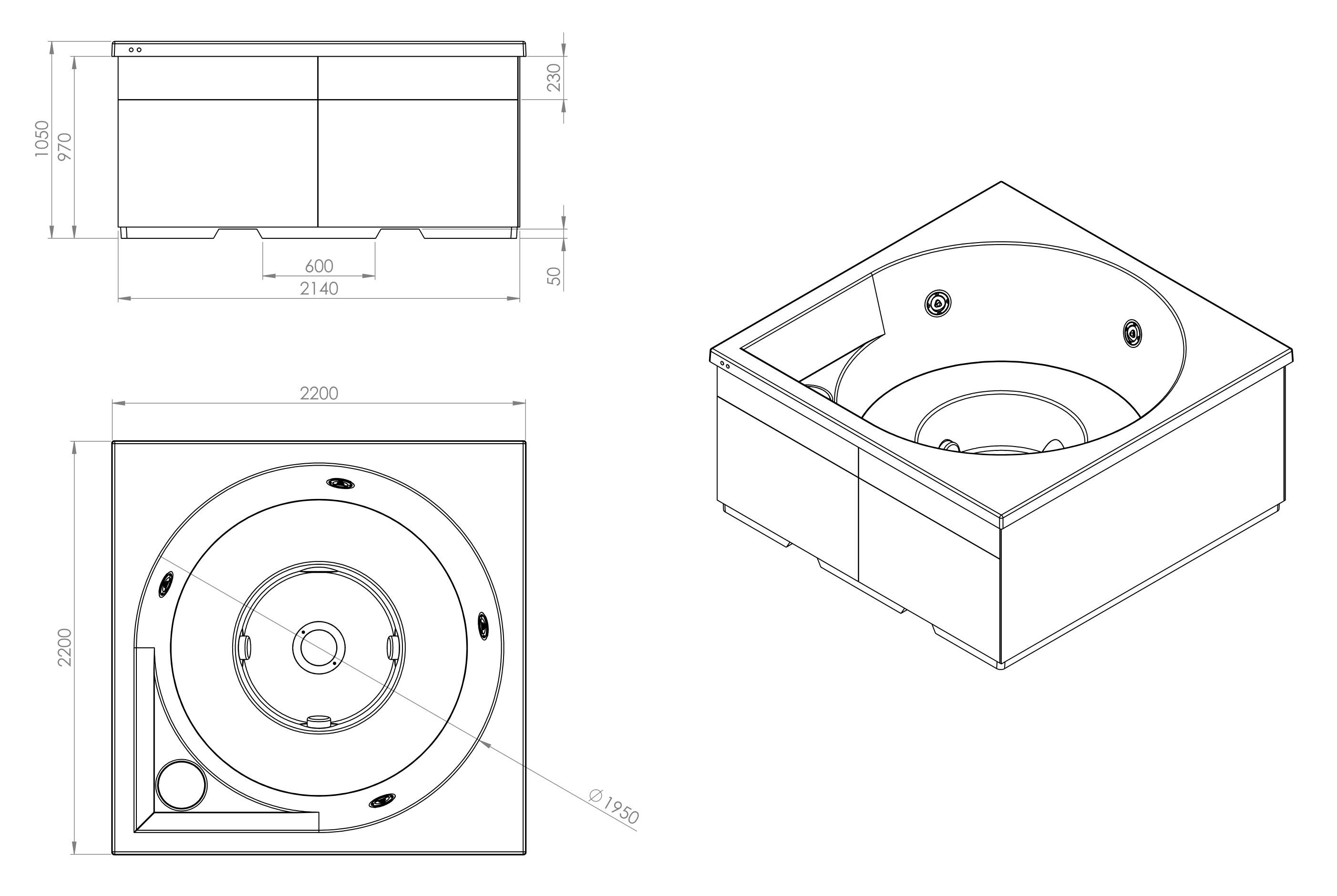 Открытый джакузи акриловые мини-бассейн Drop DROP S ARCH-00012558 - Вид №4