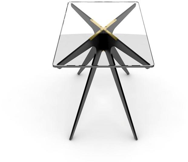 GABRIEL SCOTT Высокий прямоугольный журнальный столик из стали и стекла Dean sun-id-1492784 - Вид №2