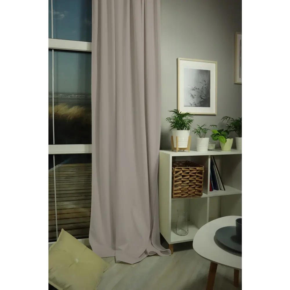 Штора на ленте бархат 230x280 см цвет серый LINEN WAY STLM-2039208 - Вид №2